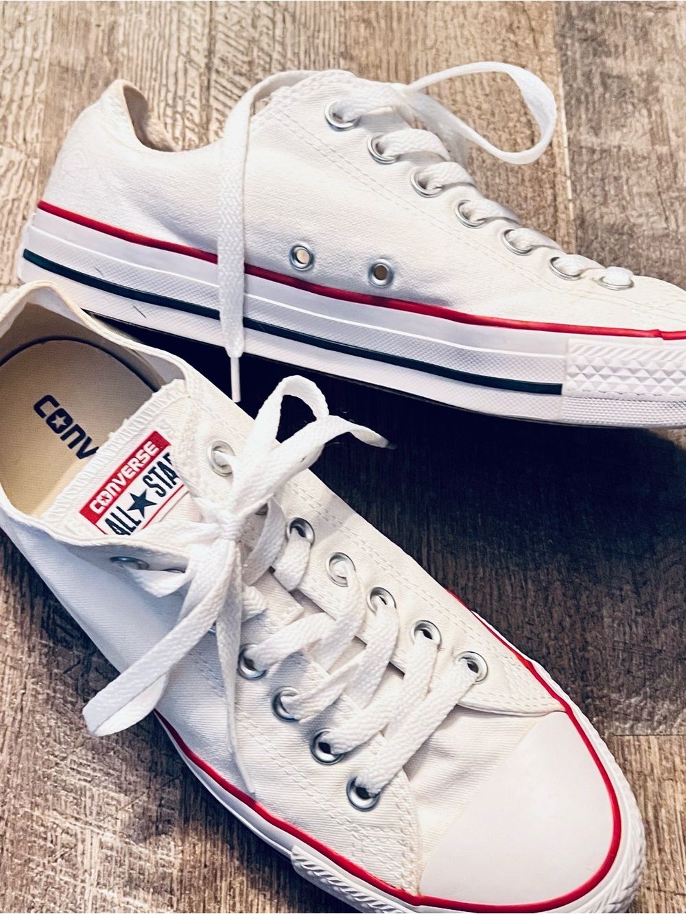 Converse Chuck Taylor All Star Low Top White Sneakers Men’s 8.5 Women’s 10.5 - Picture 4 of 10